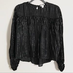 H&M Black & Silver Blouse; Worn Once